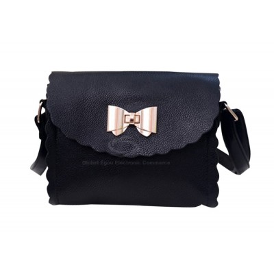 Retro Style Women's Crossbody Bag With Ruffles and Bowknot Design